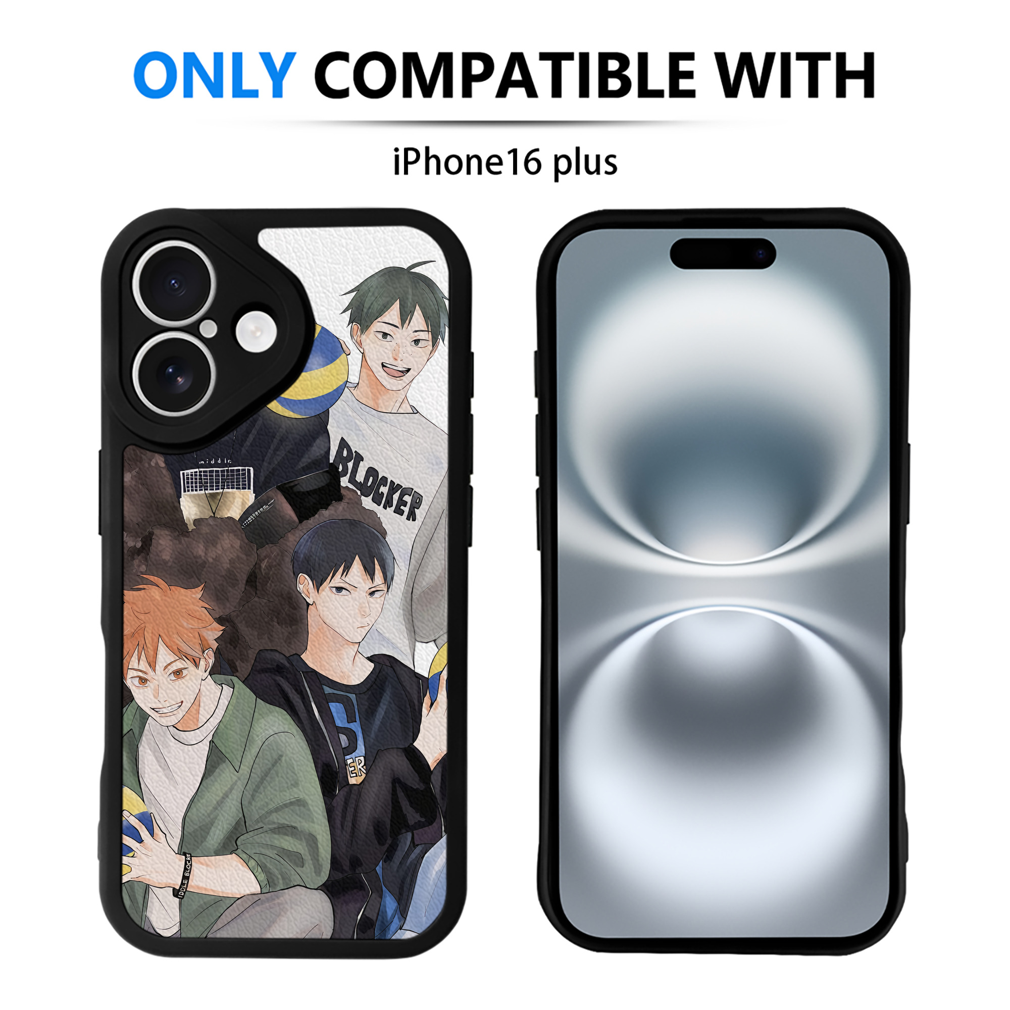 （画像用） ハイキュー!! Haikyu!! 【iPhone 16シリーズ対応】シリコンスマホケース（レザー調） 材質：シリコン